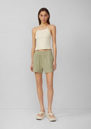s.Oliver Strukturierte Jersey-Shorts - salbeigrün