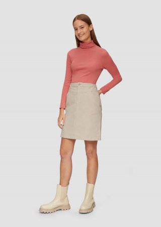 s.Oliver Kurzer Rock aus elastischem Cord - beige