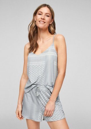 s.Oliver Kurzer Pyjama aus Jersey - taubengrau