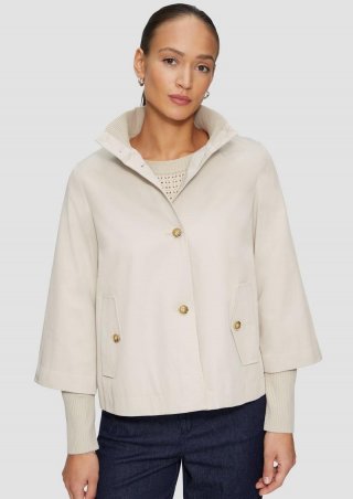 s.Oliver Leichte Übergangsjacke in A-Linie mit Strickbündchen - beige
