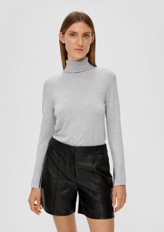 s.Oliver Rollkragenpullover aus Viskosemix - taubengrau