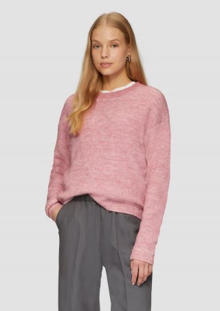 s.Oliver Melierter Strickpullover mit überschnittenen Ärmeln - zartrosa