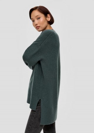 s.Oliver Strickpullover aus Wollmix - olivgrün