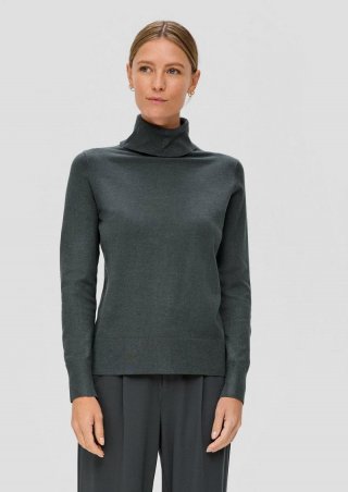 s.Oliver Feinstrickpullover mit Rollkragen - olivgrün