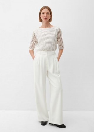 s.Oliver Regular: Hose mit Wide leg - ecru