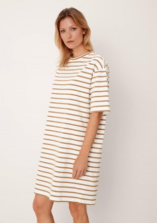 s.Oliver Sweatkleid mit Streifen - sandstein