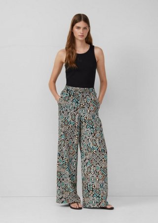 s.Oliver Wide-Leg-Hose im Relaxed Fit aus Viskosemix - schwarz