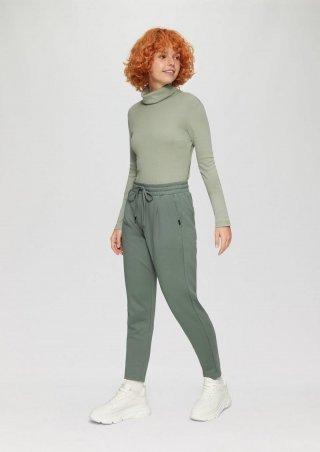 s.Oliver Hose aus Interlock-Jersey mit schmal zulaufendem Bein - olivgrün