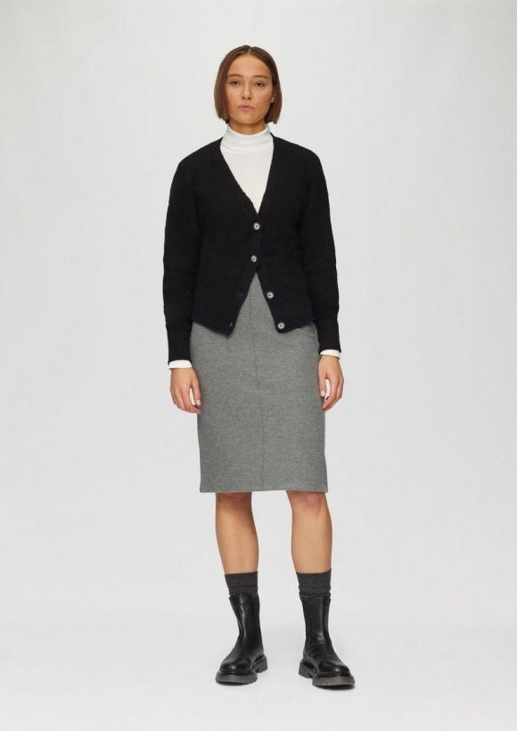 s.Oliver Weicher Midi-Rock aus Sweat - graphit