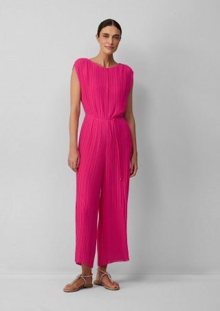 s.Oliver Plissierter Jumpsuit aus Chiffon mit Bindegürtel - pink