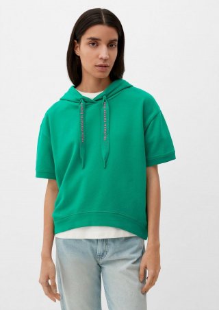 s.Oliver Kapuzensweatshirt mit kurzem Ärmel - smaragd