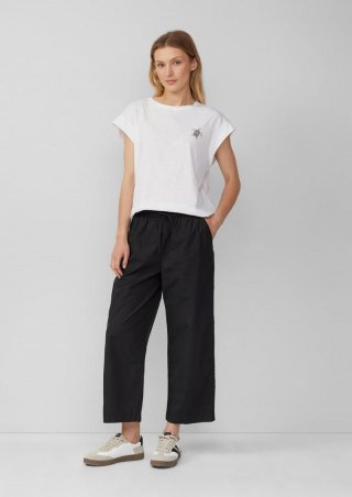 s.Oliver Leichte Culotte im Relaxed Fit aus Baumwollmix - schwarz