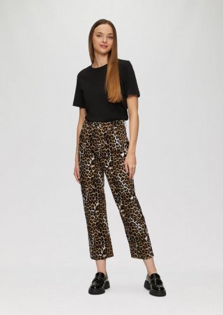 s.Oliver Crop Jeans Karolin im Leoprint - braun