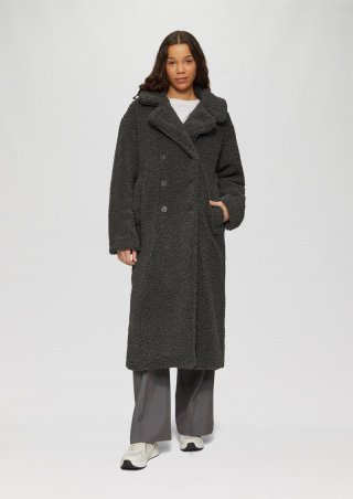 s.Oliver Teddymantel im Loose Fit - anthrazit