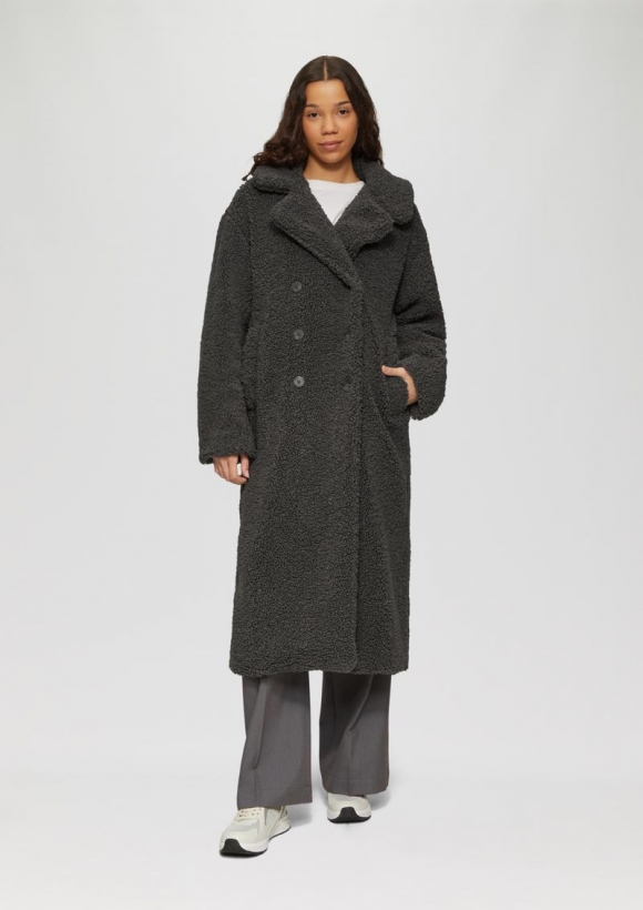 s.Oliver Teddymantel im Loose Fit - anthrazit