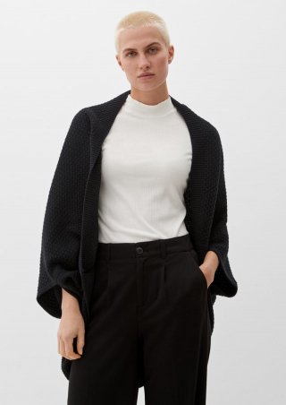 s.Oliver Poncho aus Baumwollmix - schwarz