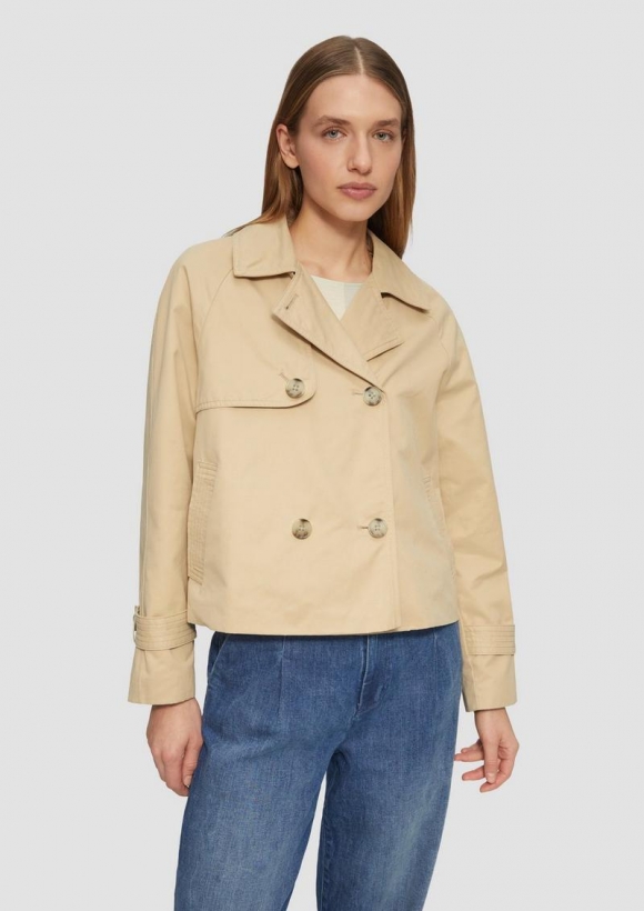 s.Oliver Cabanjacke mit Raglanärmeln und Streifenfutter - sandstein