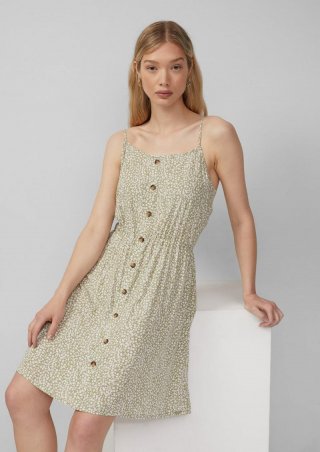 s.Oliver Spaghettiträgerkleid aus Viskose - olivgrün