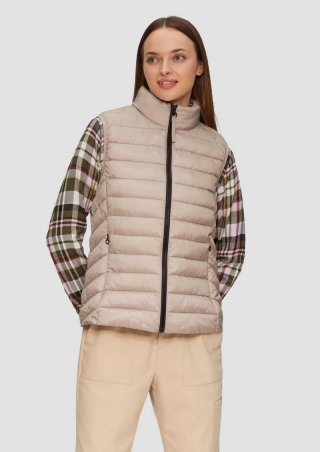 s.Oliver Leichte Weste mit Steppung und Stehkragen - helles beige