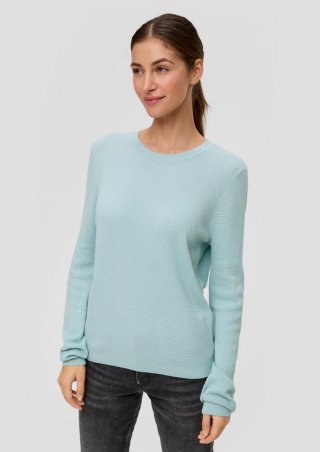 s.Oliver Strickpullover mit Dobby-Struktur - helles türkis