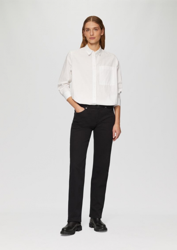 s.Oliver Jeans Karolin / Regular Fit / Mid Rise / Straight Leg - schwarz
