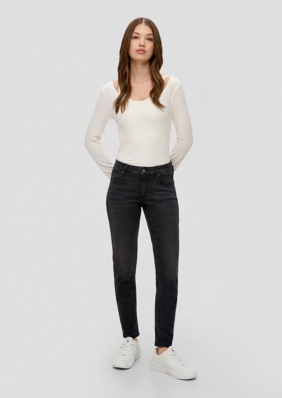 s.Oliver Jeans Sadie / Skinny Fit / Mid Rise / Skinny Leg - graphit