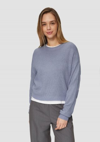 s.Oliver Verkürzter Pullover mit Raglanärmeln - blassblau