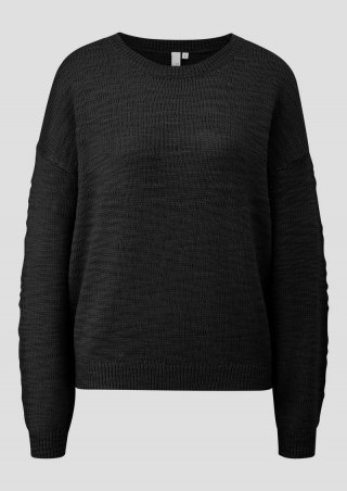 s.Oliver Strickpullover mit Strukturmuster - schwarz