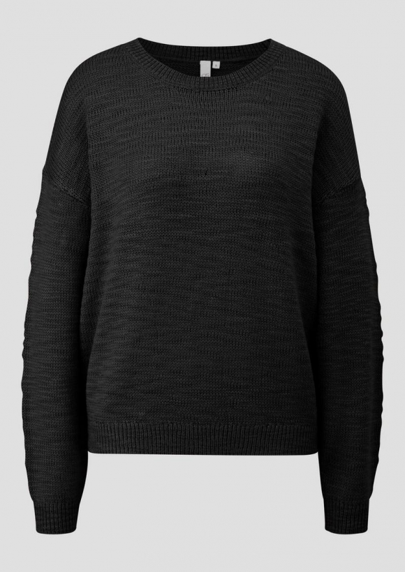 s.Oliver Strickpullover mit Strukturmuster - schwarz