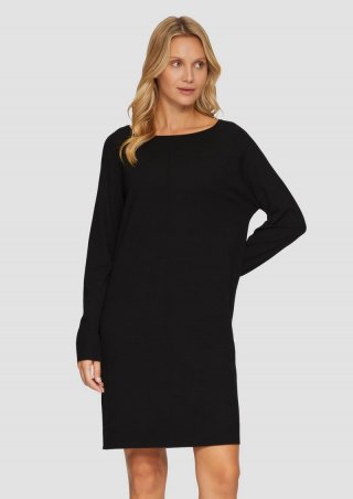 s.Oliver Feinstrickkleid mit U-Boot-Ausschnitt - schwarz