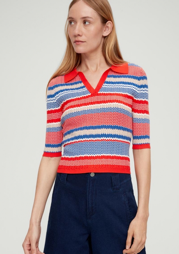 s.Oliver Strickpullover aus Viskosemix - hellorange