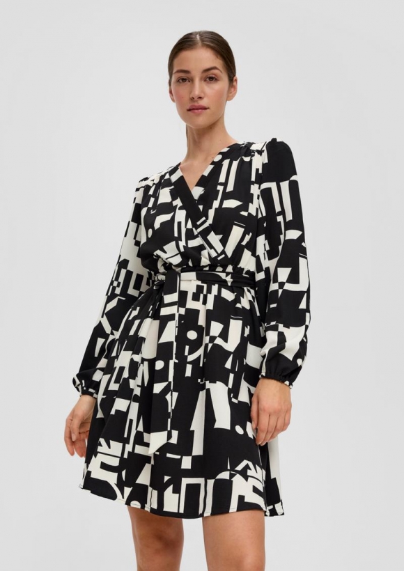 s.Oliver Kleid mit Bindeband - schwarz
