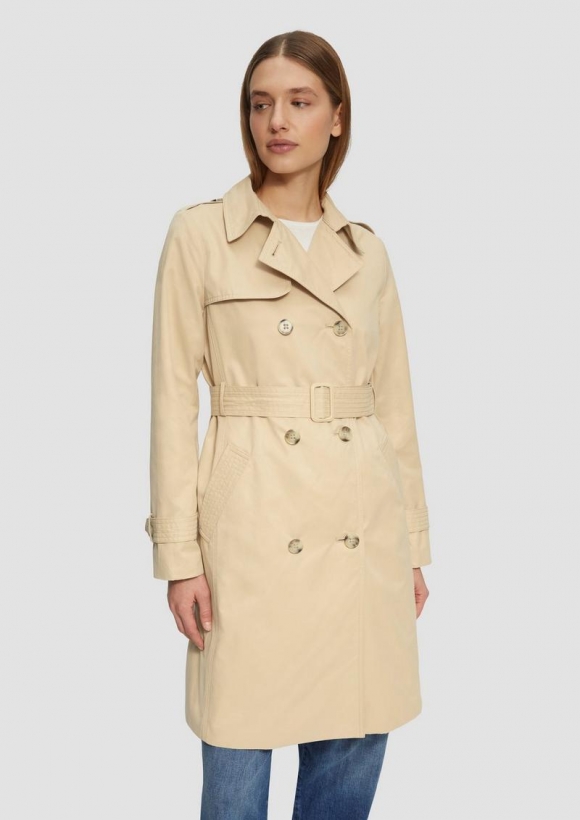 s.Oliver Trenchcoat mit Streifen-Futter - sandstein