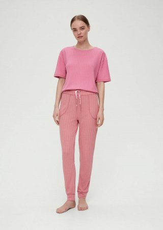 s.Oliver Pyjamahose aus Rippware - pink