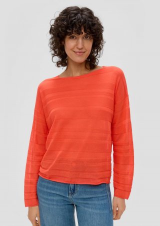 s.Oliver Pullover mit Musterstruktur - koralle
