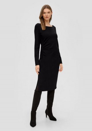 s.Oliver Jerseykleid aus Viskosemix - schwarz