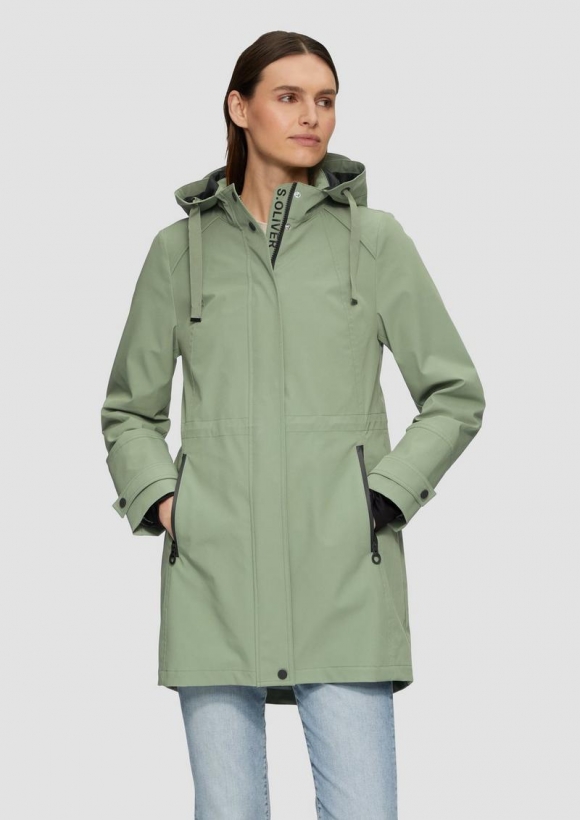 s.Oliver Wasserabweisende Jacke mit Kapuze - salbeigrün