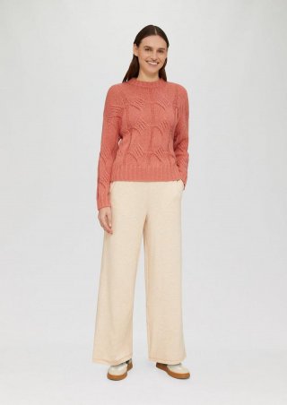 s.Oliver Weiche Sweathose mit Wide Leg - hellbraun