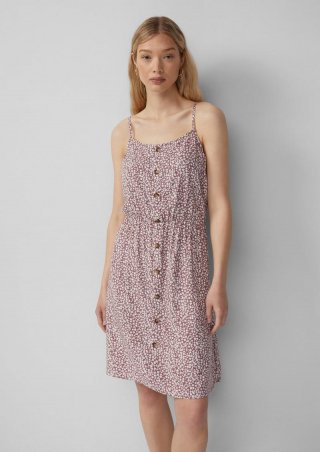 s.Oliver Spaghettiträgerkleid aus Viskose - aubergine