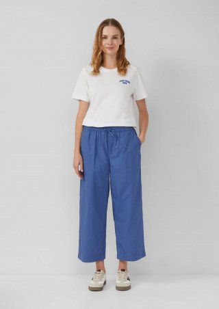 s.Oliver High Rise Culotte mit Elastikbund und Eingrifftaschen - royalblau