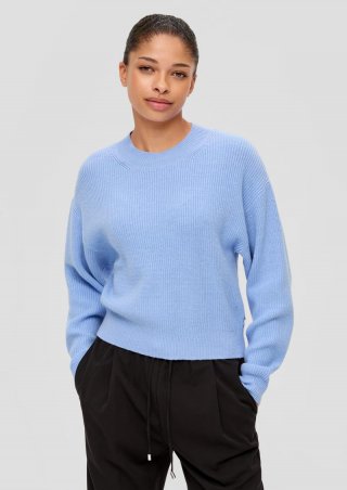 s.Oliver Strickpullover aus Viskosemix - himmelblau