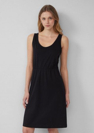 s.Oliver Kurzes Jerseykleid aus Baumwolle - schwarz