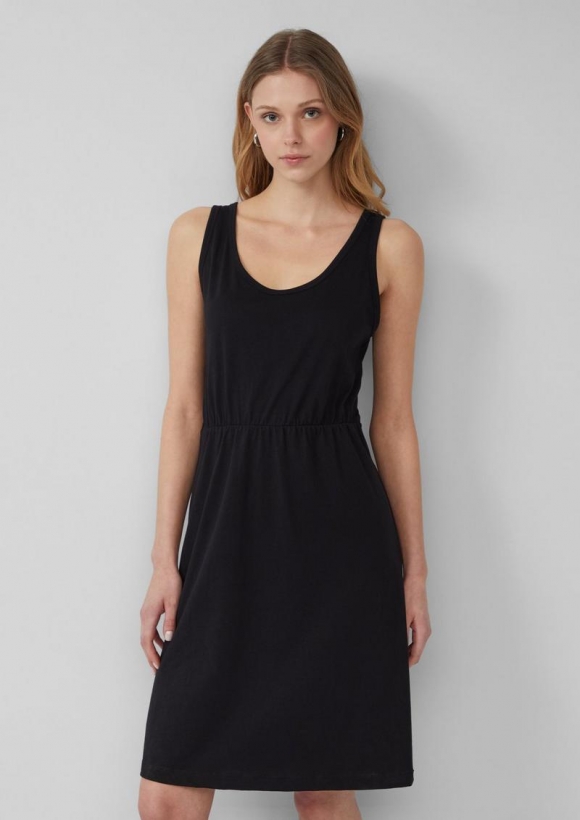 s.Oliver Kurzes Jerseykleid aus Baumwolle - schwarz
