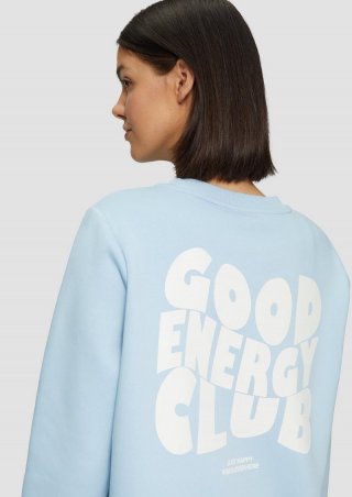 s.Oliver Weiches Sweatshirt mit Front- und Rückenprint - hellblau