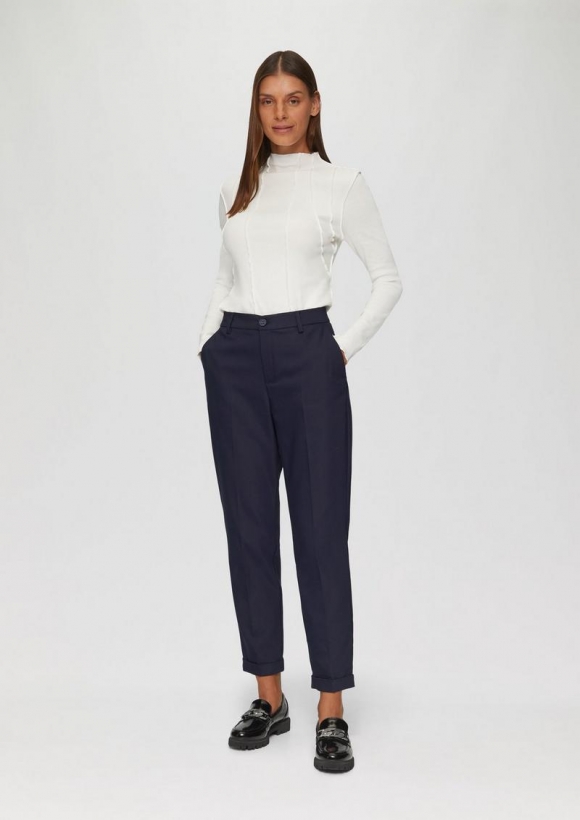 s.Oliver Schmal geschnittene Cigarette Pants - navy