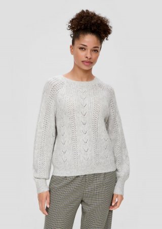 s.Oliver Pullover mit Strickmuster - natur
