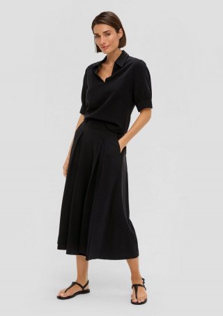s.Oliver Regular: Culottes aus Lyocellmix - schwarz