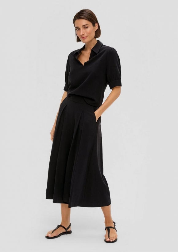 s.Oliver Regular: Culottes aus Lyocellmix - schwarz