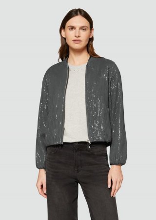 s.Oliver Blouson mit Pailletten - dunkelgrau