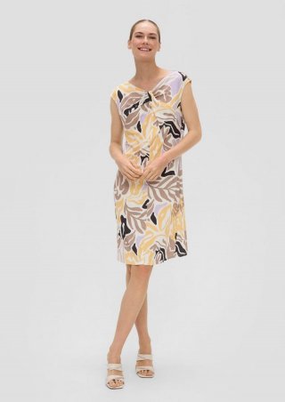 s.Oliver Ärmelloses Jersey-Kleid mit Knoten-Detail - ecru